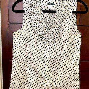 J Crew sleeveless polka dot shirt